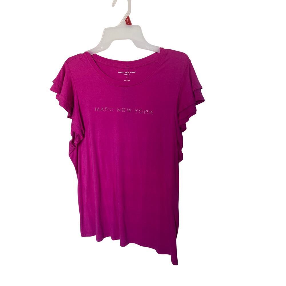 Marc New York NWT Women’s Very Berry Flutter Sleeve Top Size L.